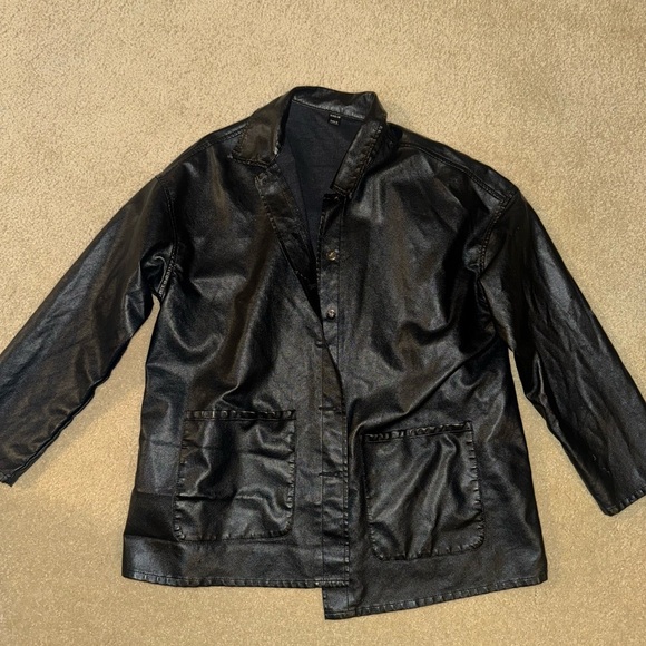 SHEIN Jackets & Blazers - SHEIN Women's Black Leather Jacket